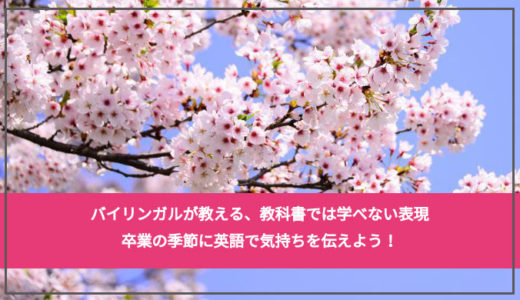 バイリンガルが教える 教科書では学べない表現 卒業の季節に英語で気持ちを伝えよう バイリンガルへの道